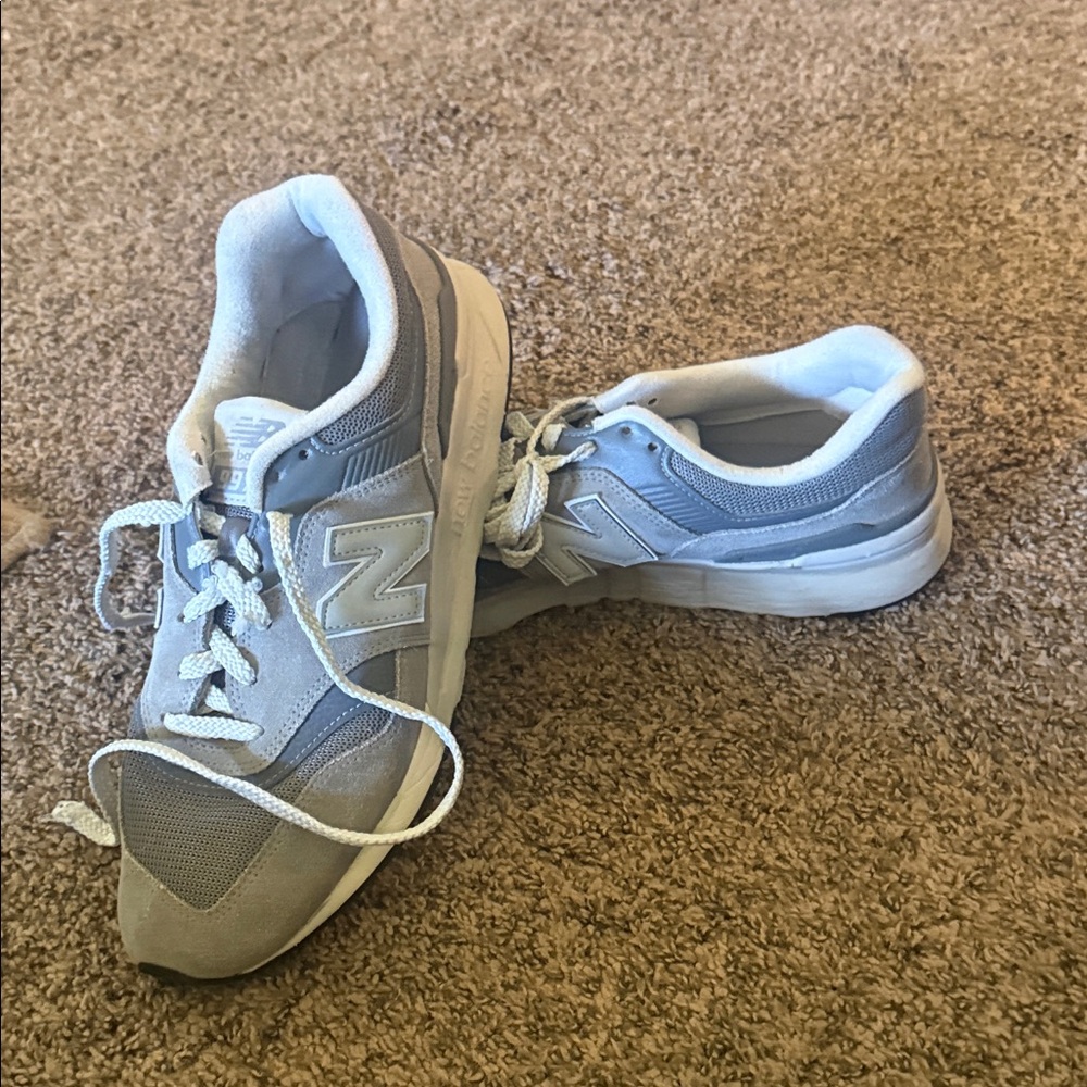New Balance Gray and White Athletic Sneakers - Picture 3 of 4